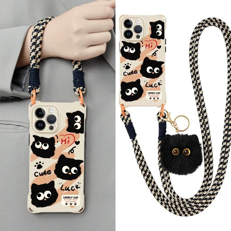 煤球猫适用苹果iPhone16/15手机壳vivo荣耀新款OPPO华为mate小米