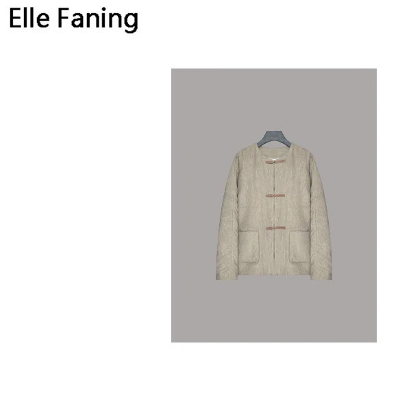 芒果优选-中式国风圆领盘扣棉服外套