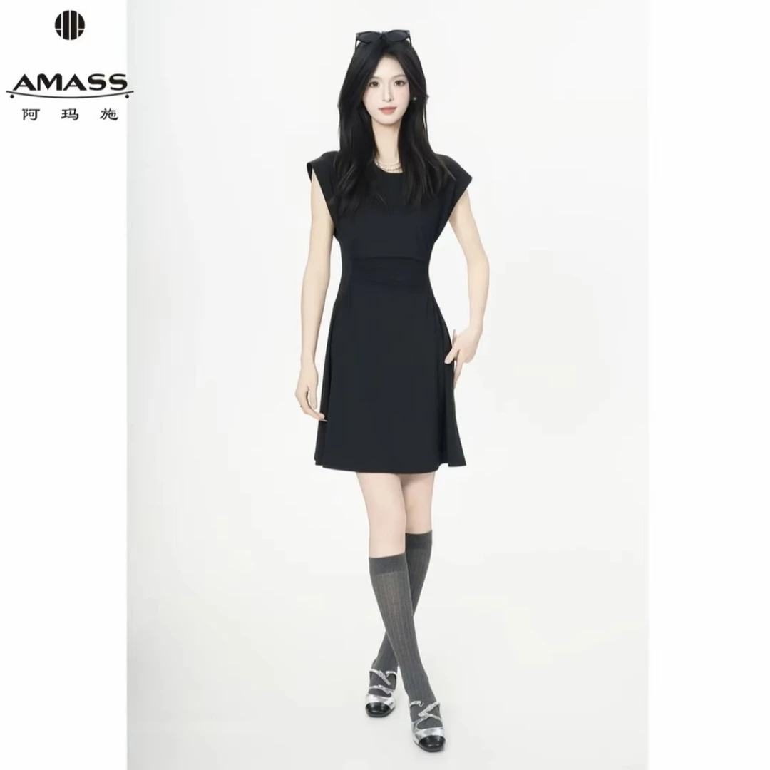 AMASS/阿玛施夏季时尚小众气质百搭弹力垂感连衣裙550032-4238111