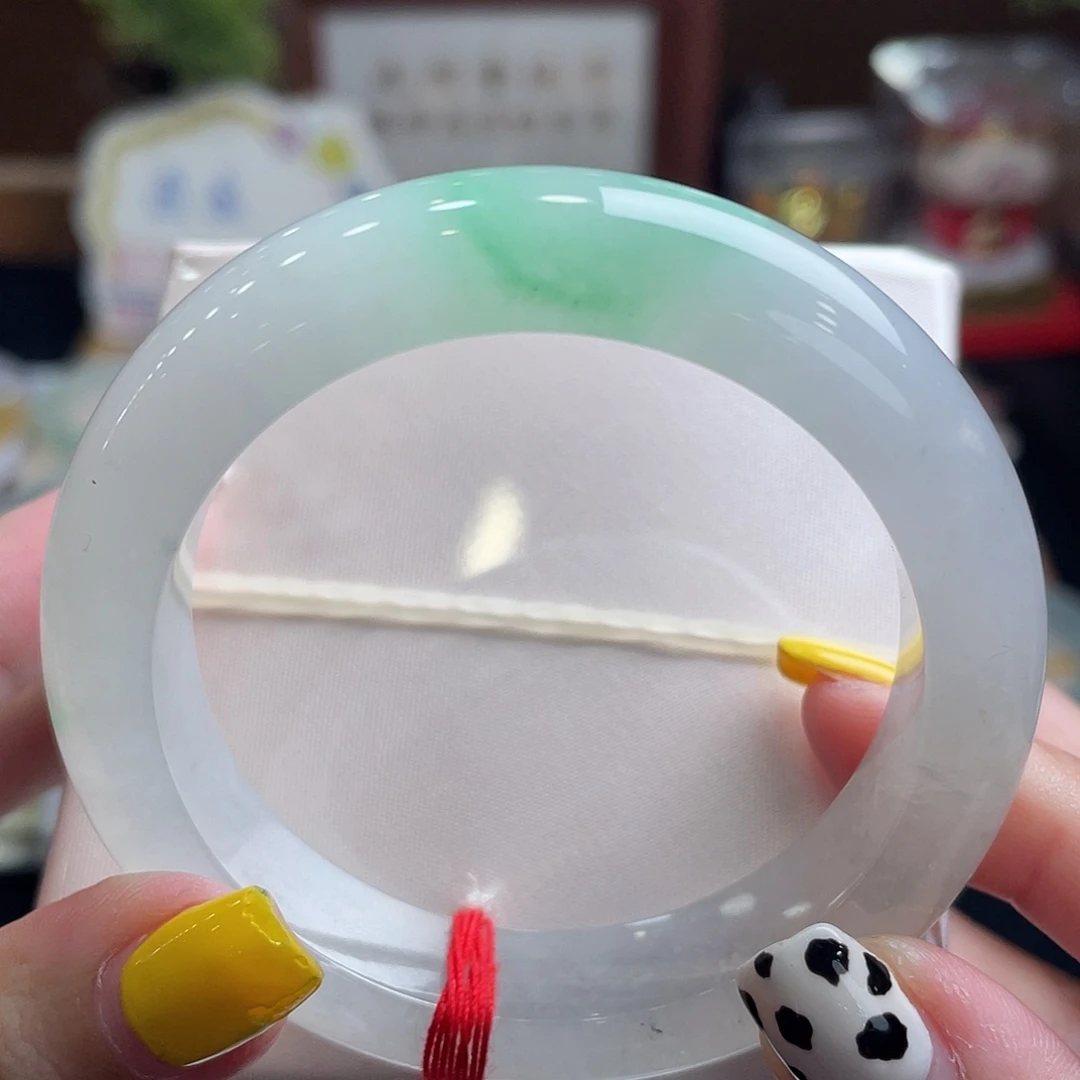 未镶嵌手镯翡翠50.1厚装 阳春白雪