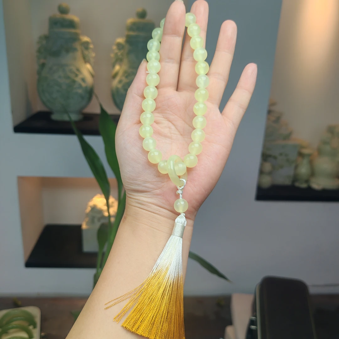 岫玉上品精美蜂蜜水手持