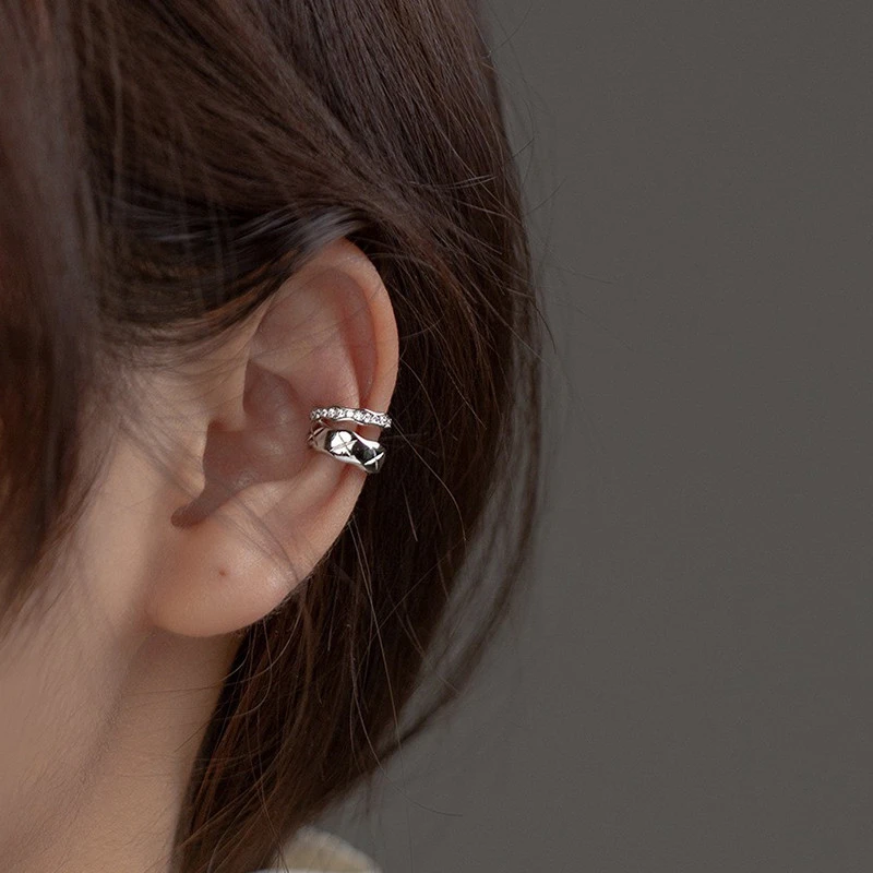 s925银耳夹无耳洞女双层轻奢耳骨夹2025新款高级感气质耳饰精致