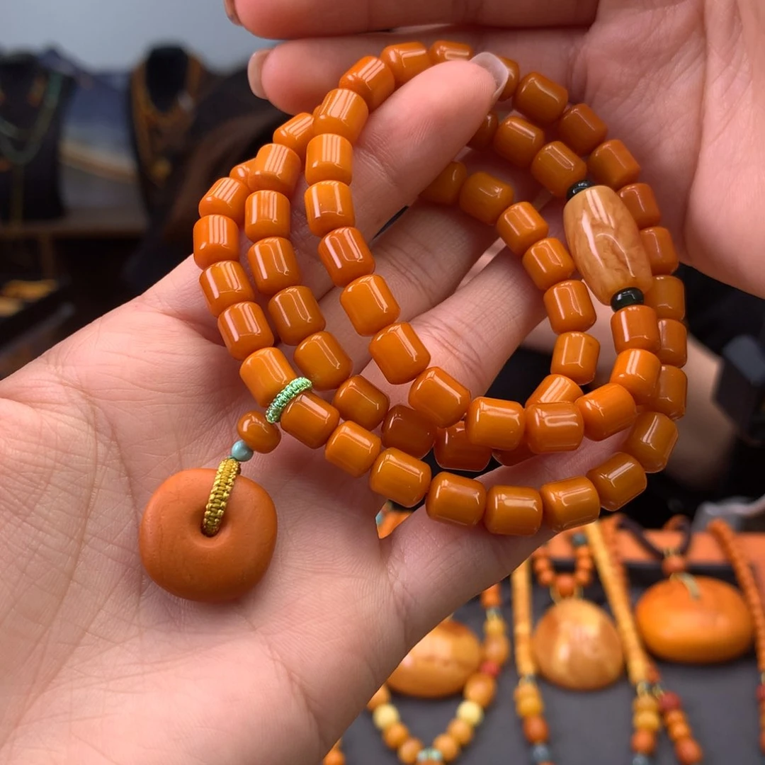蜜蜡手串未镶嵌天然
