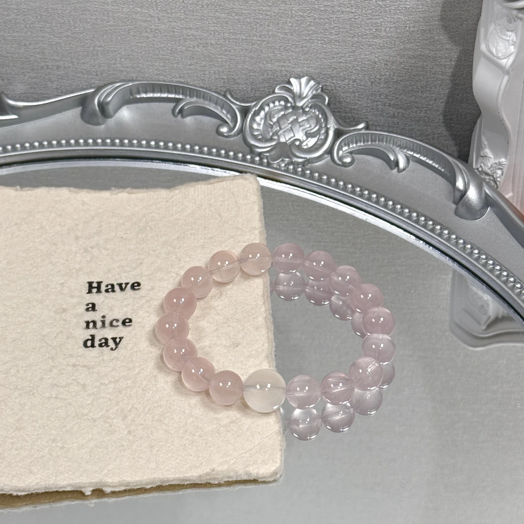《蜜桃奶冻》马粉冰透体水晶手串
