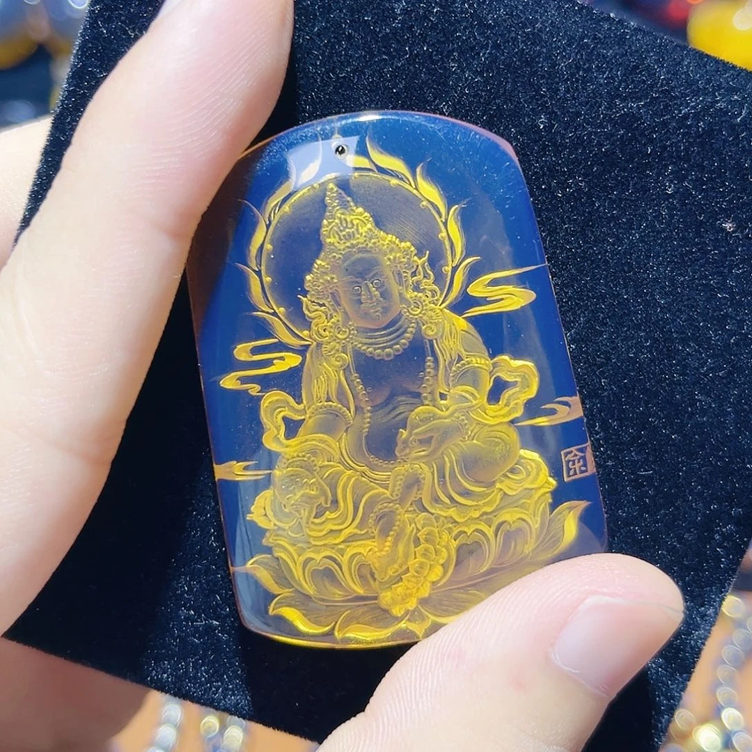 蓝珀未镶嵌珠宝奇石531黄财神