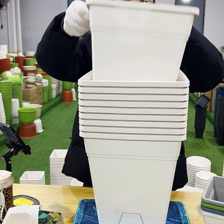 正品方盆口26高29.5白色3只无托