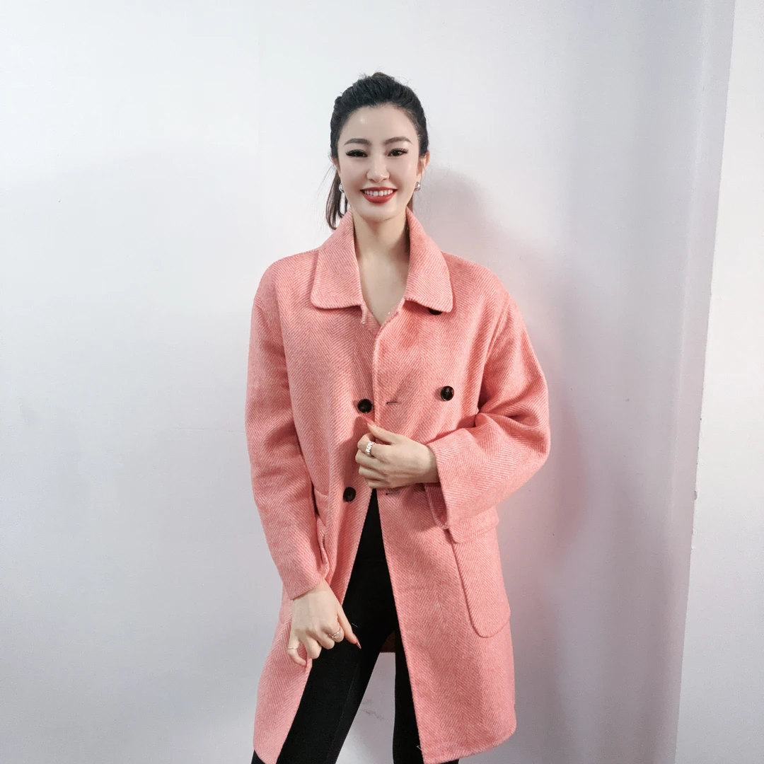 【静姐宠粉】品牌撤柜好看翻领简约百搭羊毛呢外套Y266 Z164