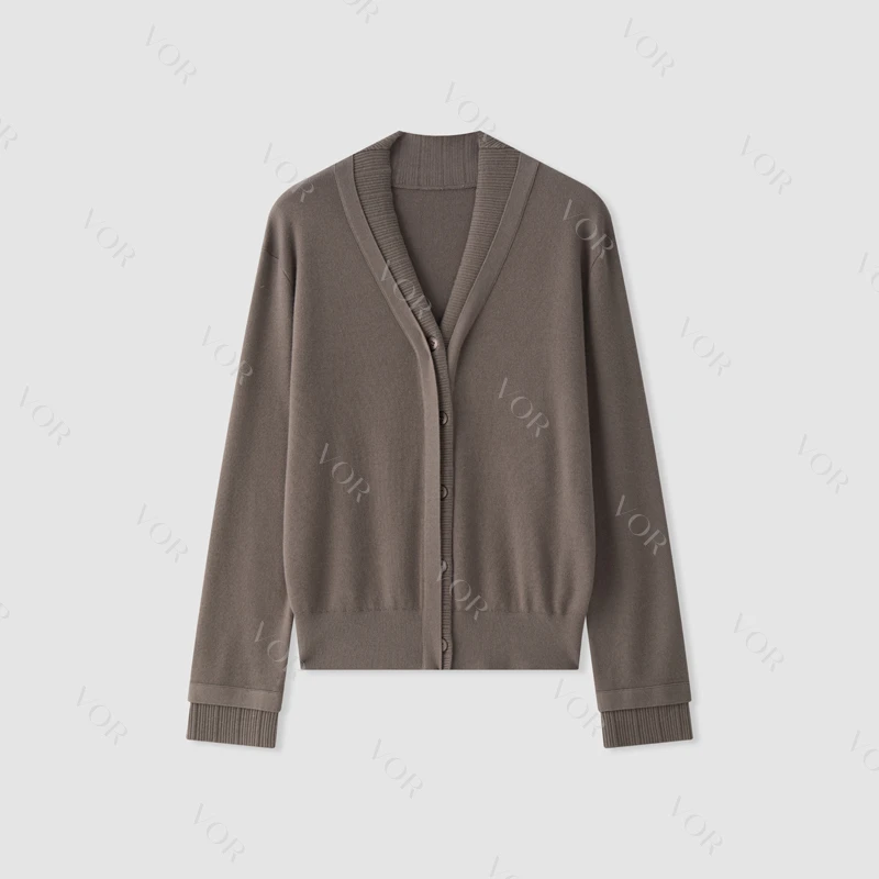 【冬姐自主品牌】VOR 68支双股16针山羊绒针织开衫 313g V25300159