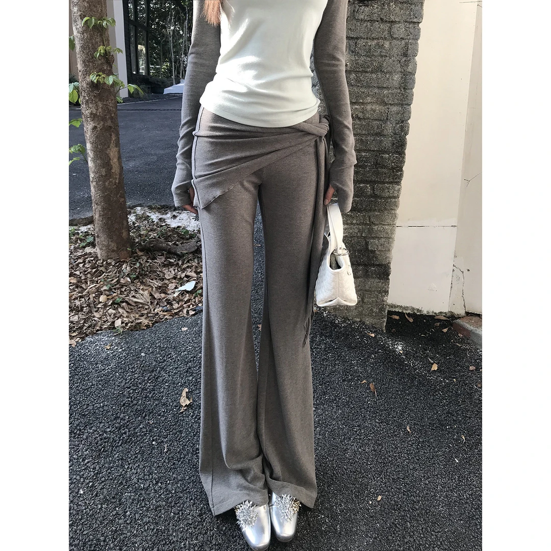 【HRG】春季新款辣妹屁帘喇叭垂感百搭休闲裤261H0707-X