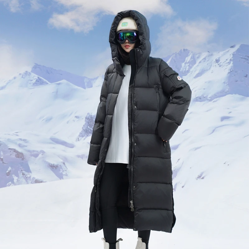 【M家长款】90白鹅绒男女情侣同款长款羽绒服DR8017