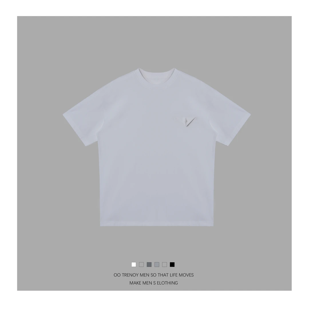 阿杰'瑞典兰精莫代尔' 夏季复古宽松圆领美式潮流T恤 16013