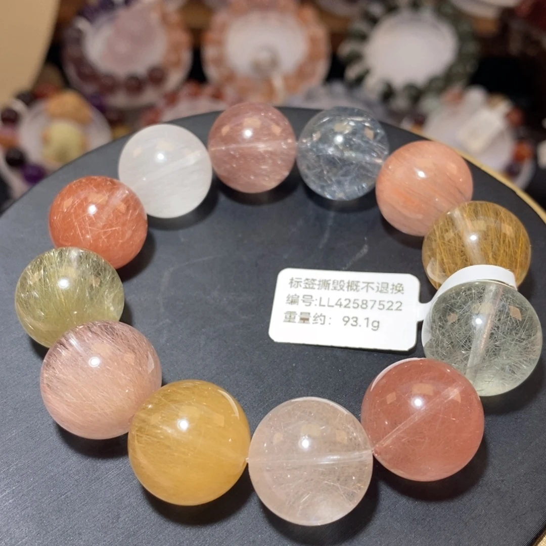 未镶嵌手链水晶F彩兔毛17.5