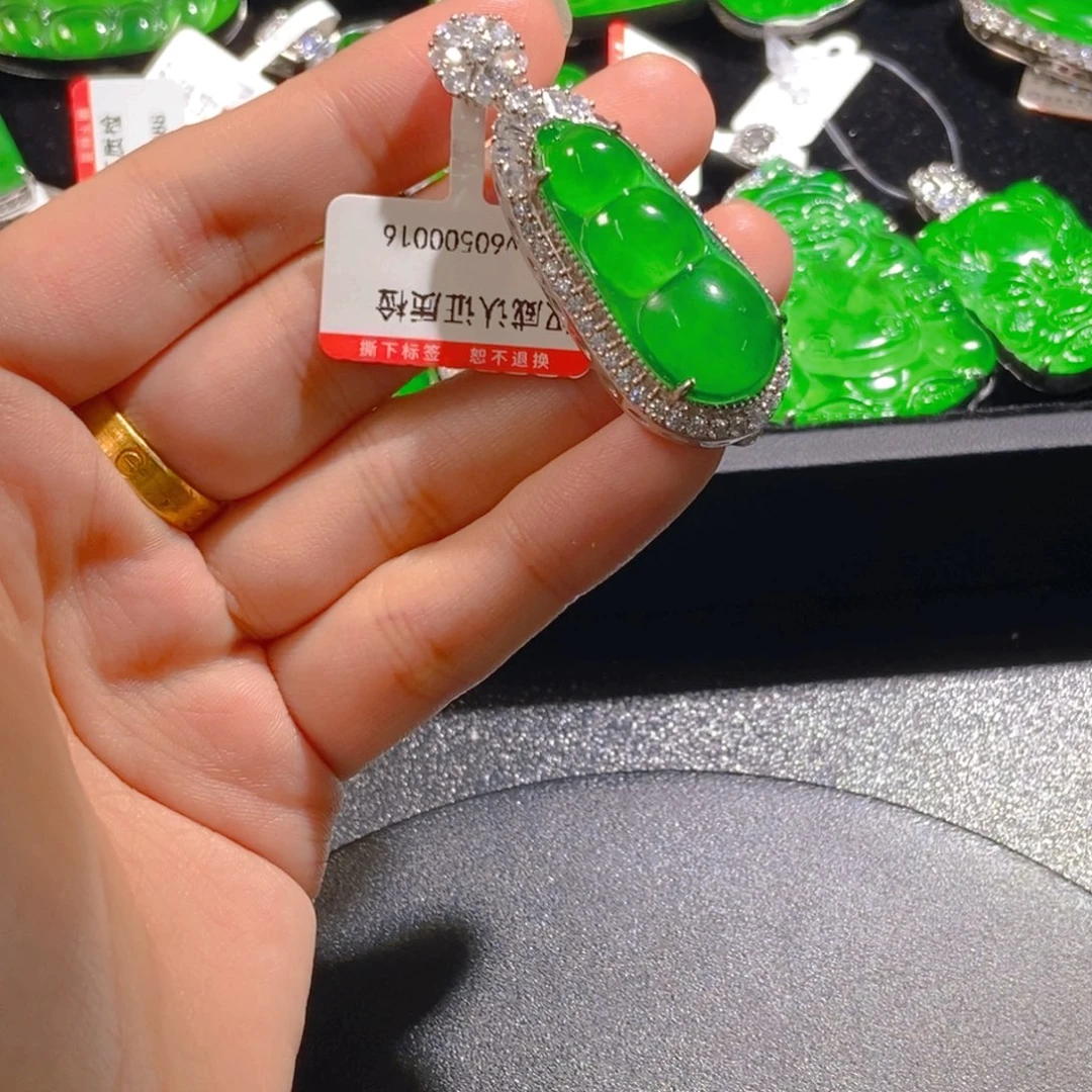 翡翠银S925镶嵌吊坠(不含链)