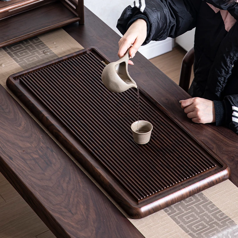 高端茶盘家用客厅上档次茶托盘办公室用干泡茶台桌面专用实木茶盘