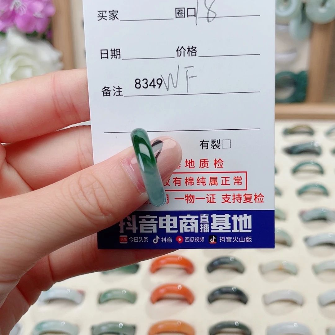 翡翠未镶嵌戒指WF8349