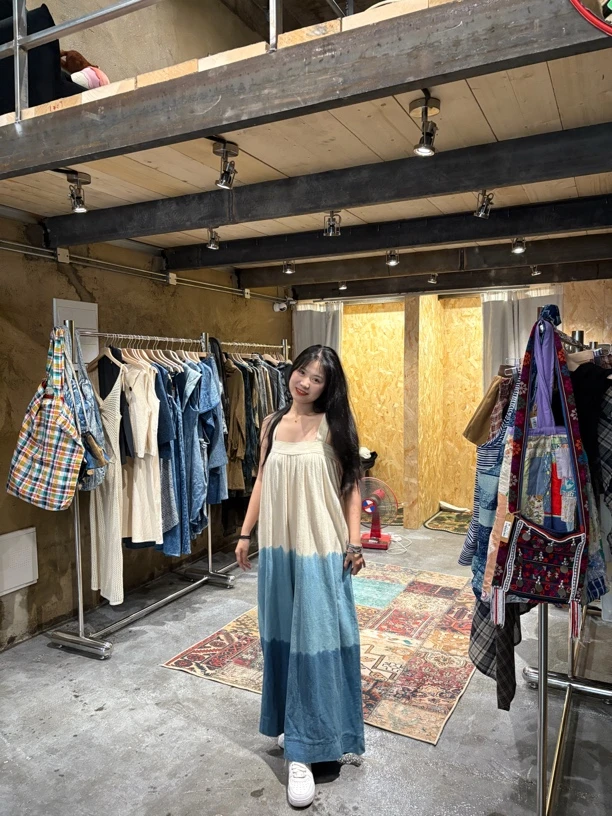 手工棉麻扎染吊带裙裤独特