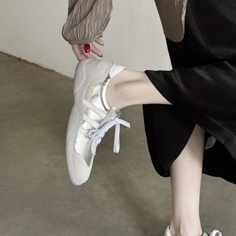 品质甄选时尚平底女鞋百搭绑带圆头运动鞋休闲德训单鞋PD031
