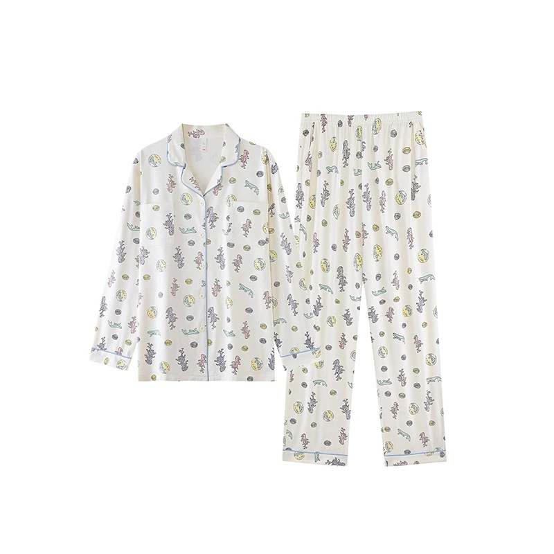 沁婧睡衣女秋冬纯棉长袖可爱卡通2025年新款可外穿家居服套装