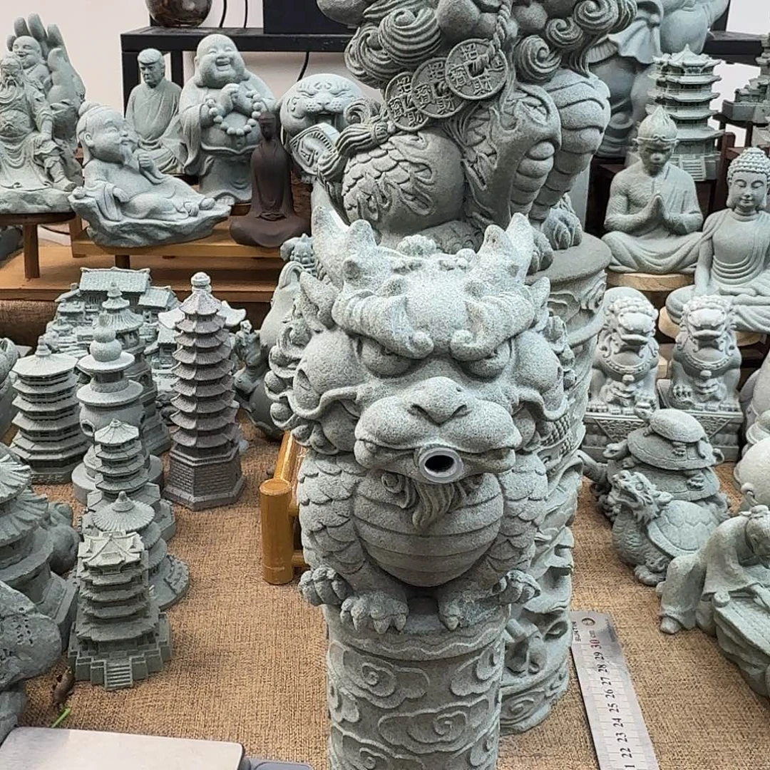 石材青砂石流水龙站着短尾巴