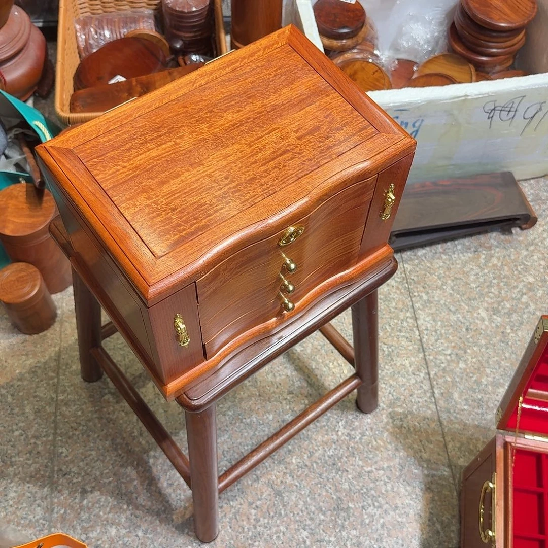 山***月大果紫檀（缅甸花梨）首饰盒