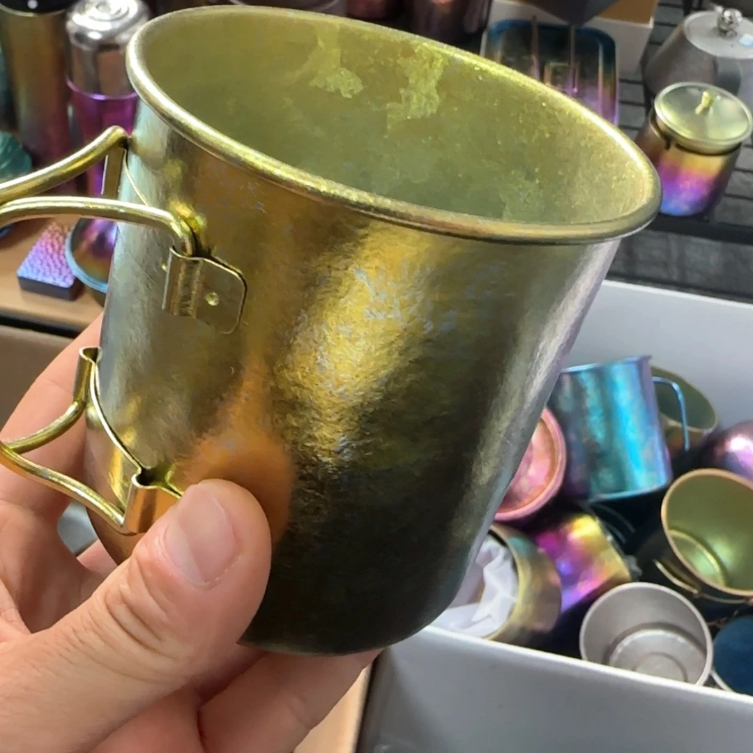 金属福利金色450马克杯带盖