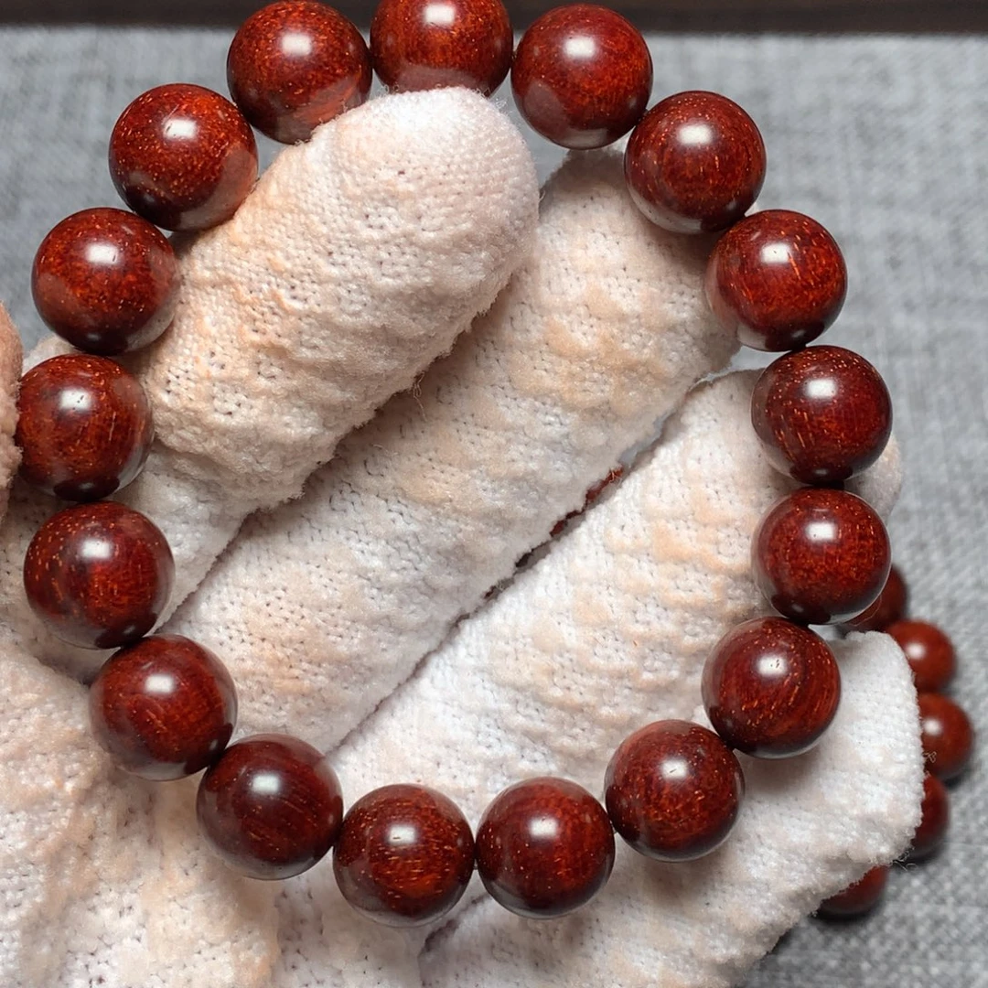 ****式小叶紫檀手串/手链1.2*17颗 大黑龙金星 无胶无蜡原汁原味