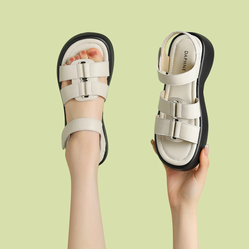 A217时装软底凉鞋2025夏新款平底罗马复古休闲百搭时尚女鞋