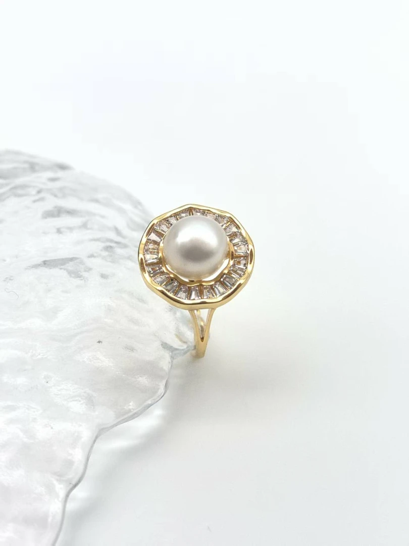 铜合金戒指 2025新款菱钻开口戒指百搭通勤气质时尚