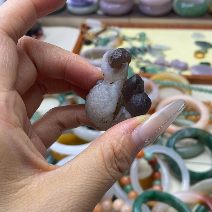 石英质玉手镯足银镀金镶嵌精***人