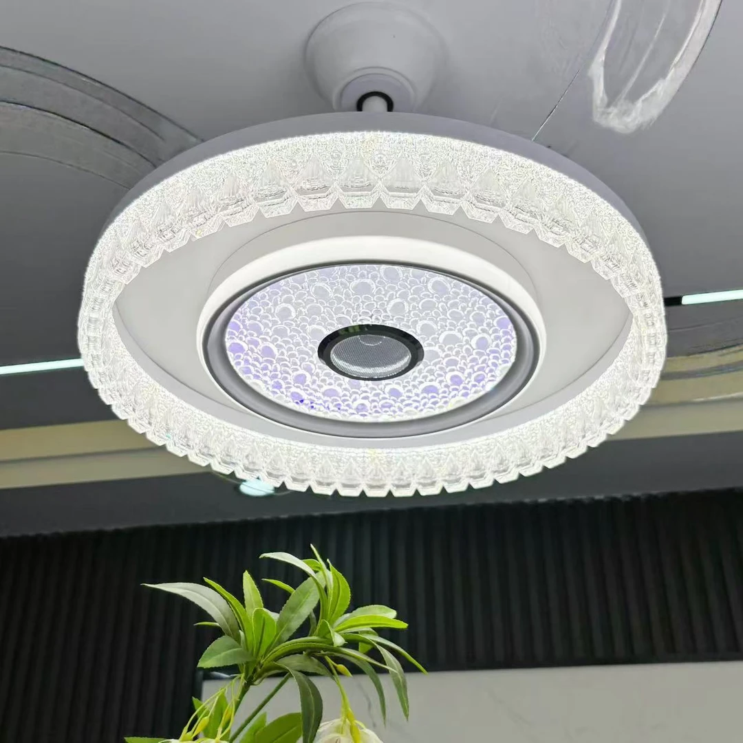 新款高端智能语音隐形风扇吊扇灯家用一体餐厅卧室客厅灯多种功能