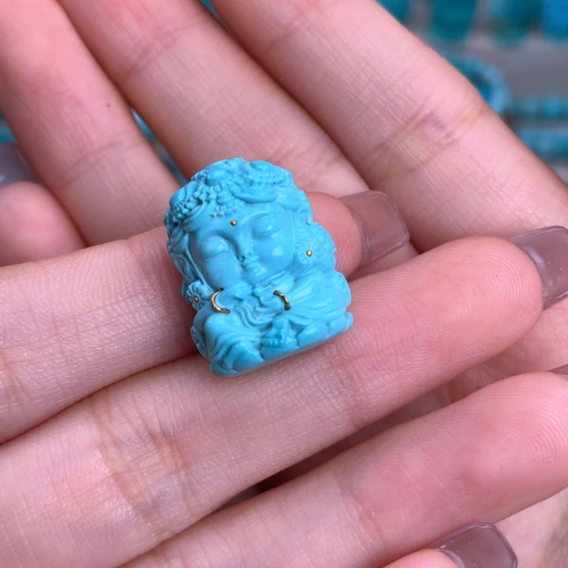 【闪购商品】绿松石未镶嵌雕刻绿度母