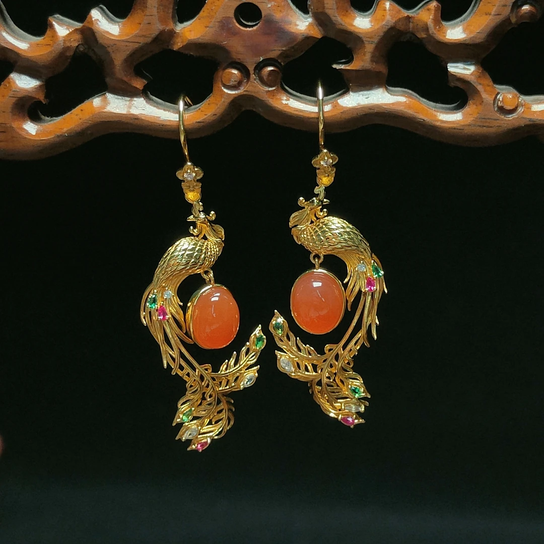 南红耳饰【5851RH】