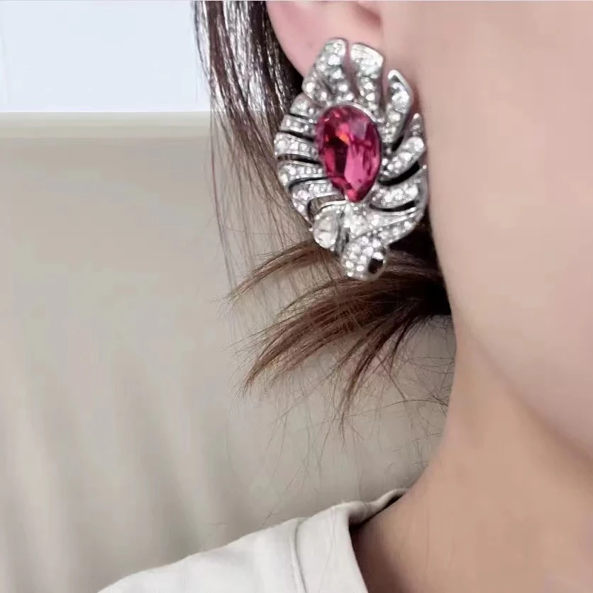 铜合金琉璃耳饰 饰品气质耳饰  树叶造型设计