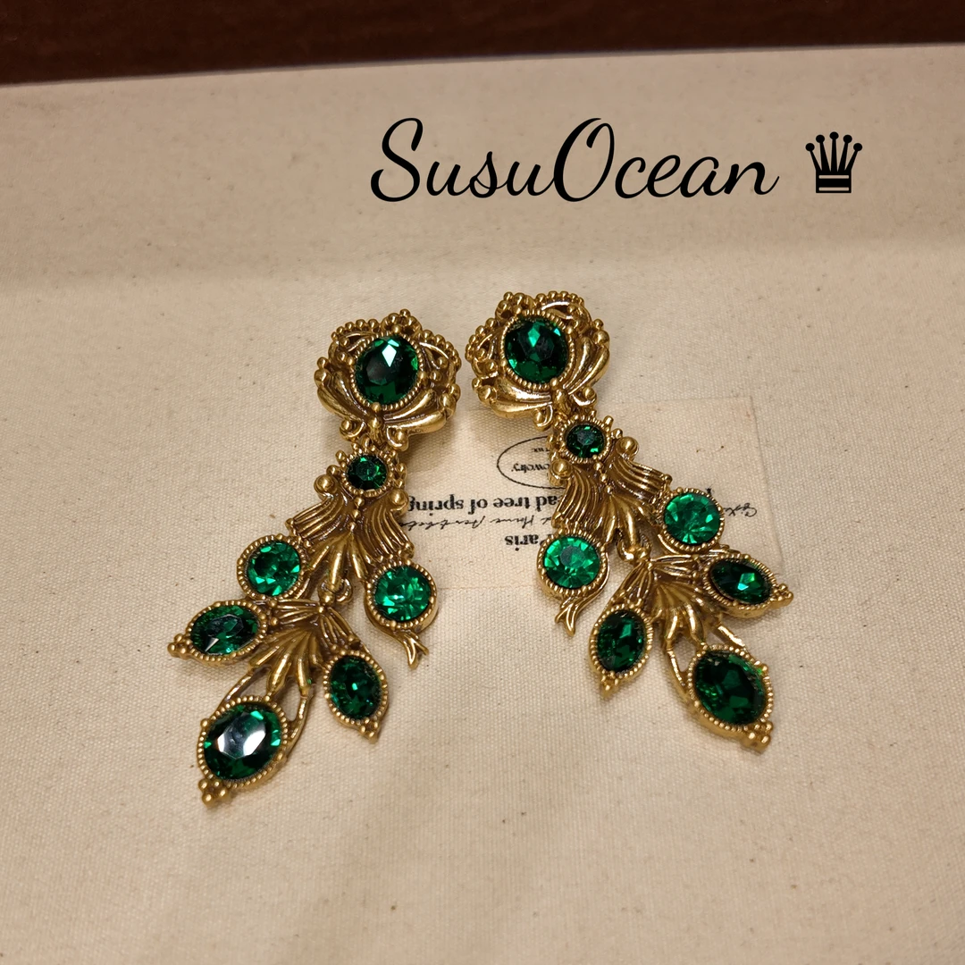 铜合金仿水晶耳饰 【1062】叶子珍藏经典原标SusuOcean