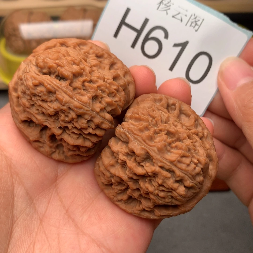 吊坠文玩核桃45+全品红皮涿鹿南疆石拉丝蚂蚁纹