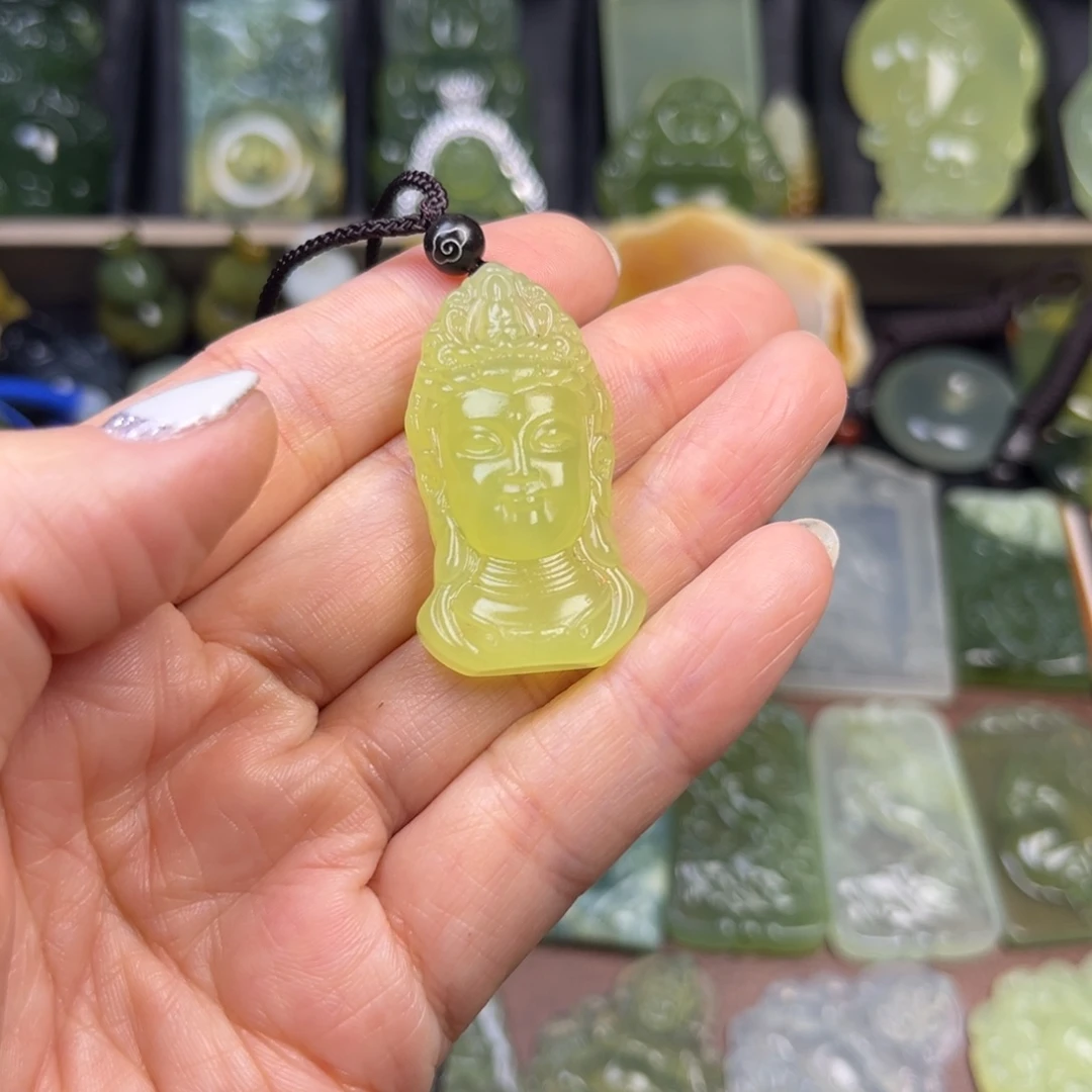 蛇纹石玉未镶嵌吊坠(赠链)