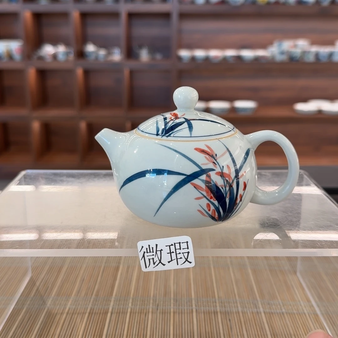 釉下手绘茶具微瑕