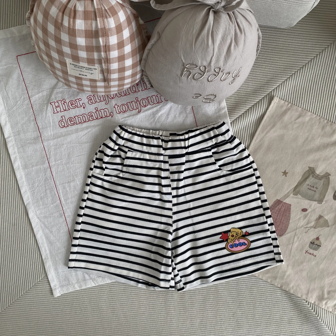 CS009-儿童条纹短裤夏季新款男童中小童运动中裤薄款五分裤