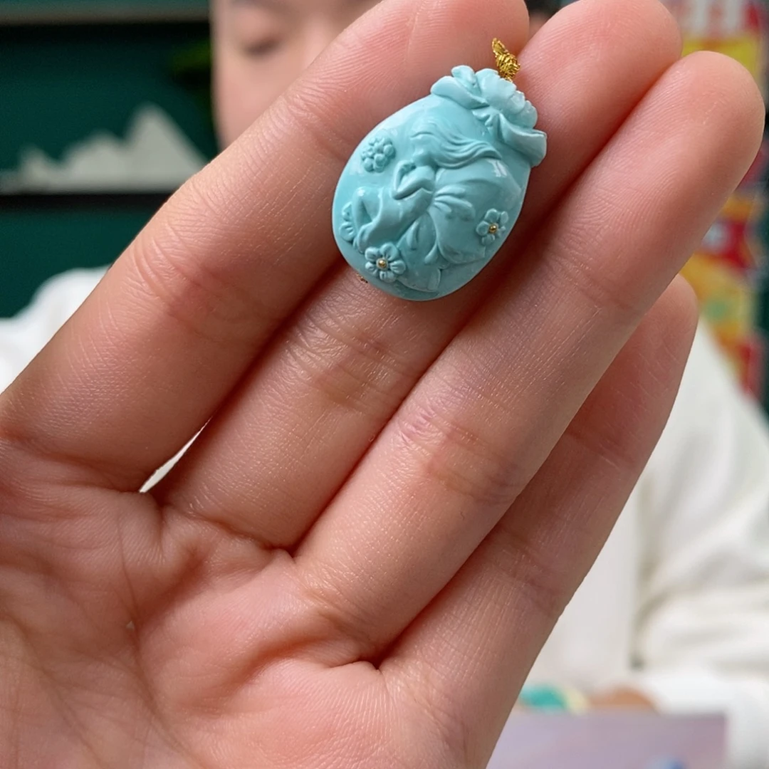 绿松石未镶嵌挂件