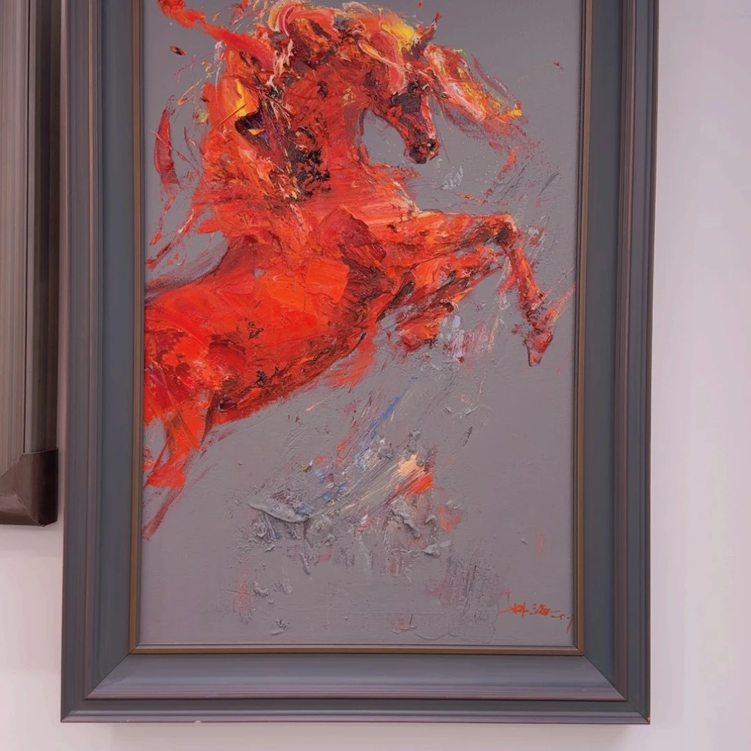 油画拂*红马系列作品