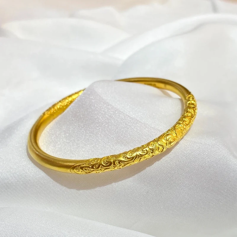 [卷草纹]手镯实心38g时尚古法重工精工diy 女生饰品