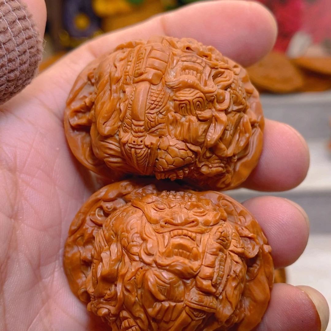 活***彩把件文玩核桃纯手工雕刻四海龙王