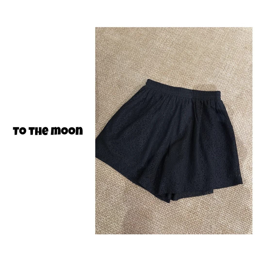 UpSd 原创【二十九岁夏天】宽松镂空蕾丝短裤简约休闲短裤显瘦夏季