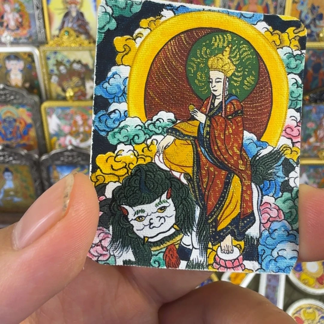 吊坠纯手绘地藏王菩萨唐卡