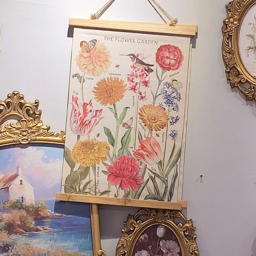 木实木卷轴装饰挂画