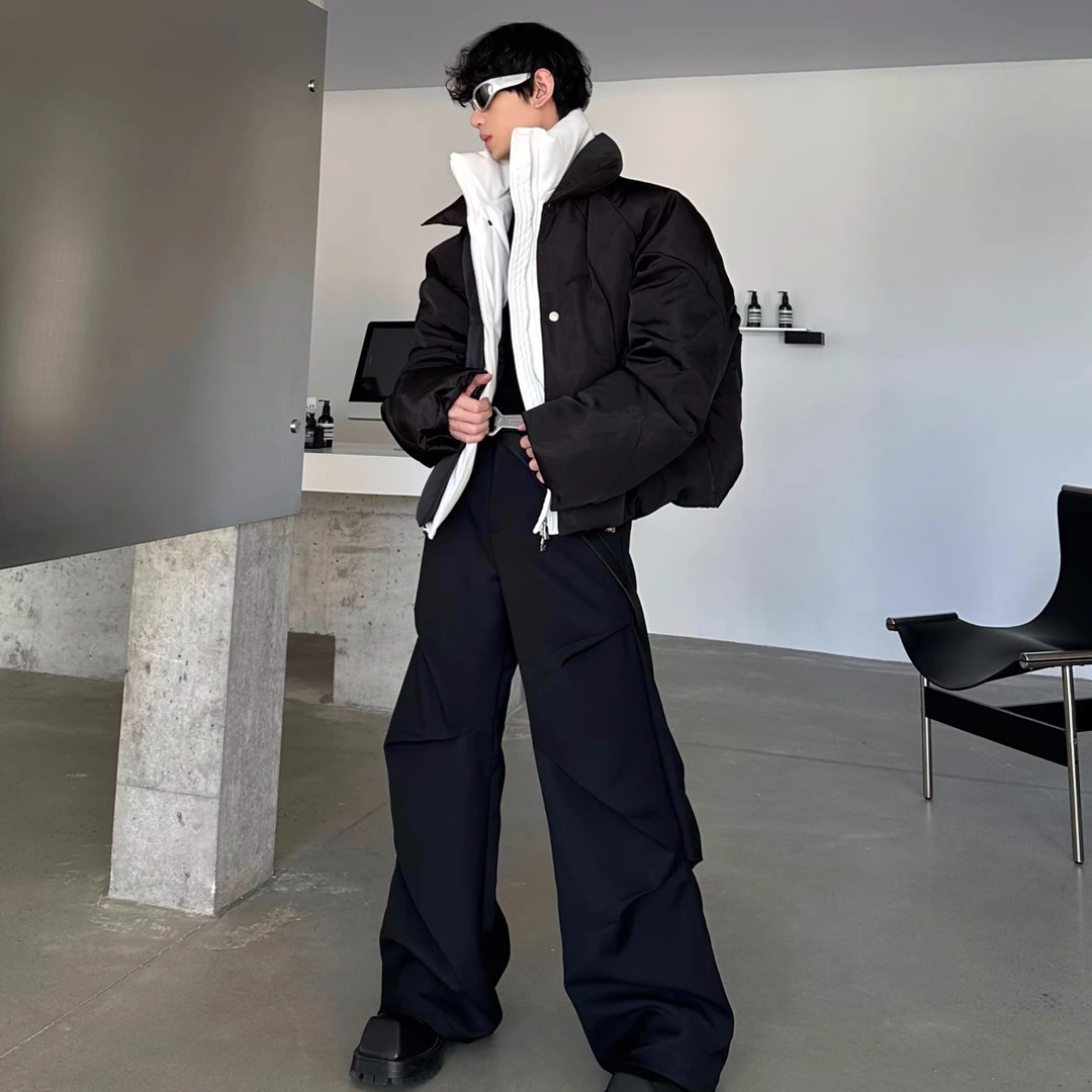 小众结构双层设计感棉服外套