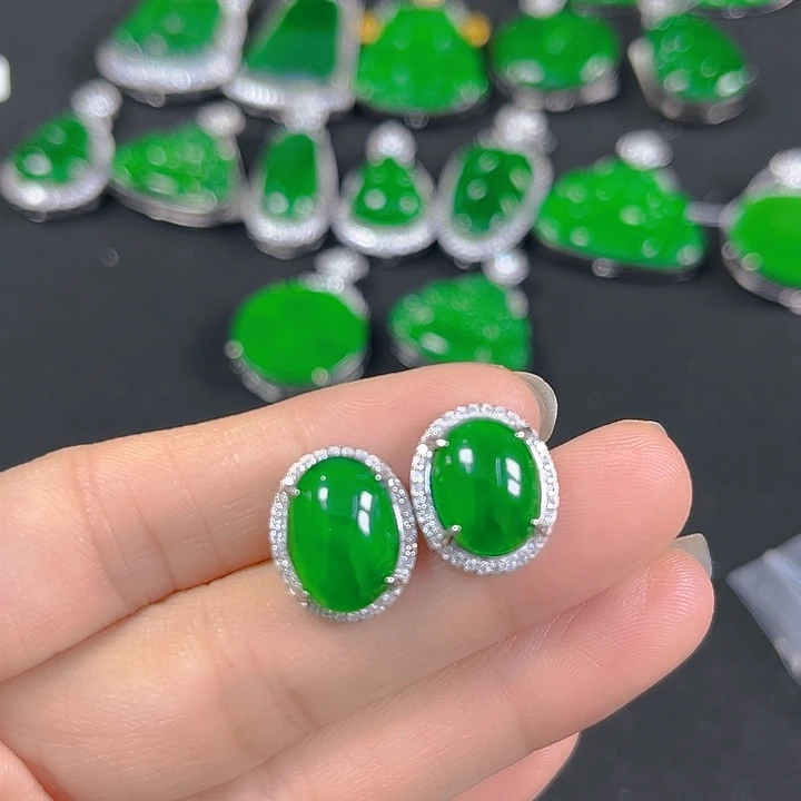 翡翠银S925镶嵌吊坠(不含链)