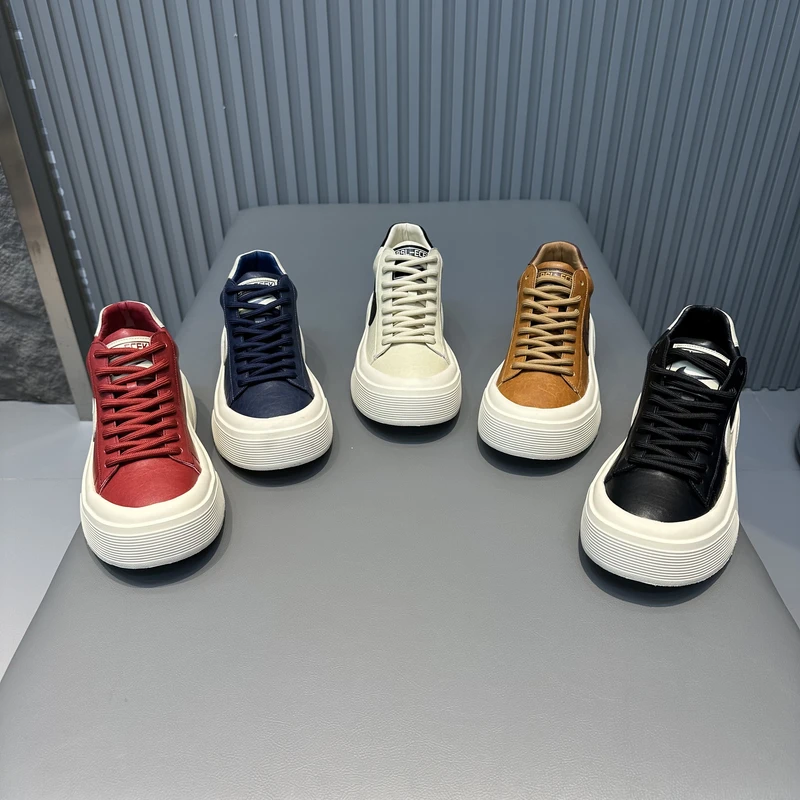 88-1132秋季新款男士休闲风拼色胶粘素面时尚休闲鞋厚底工装鞋