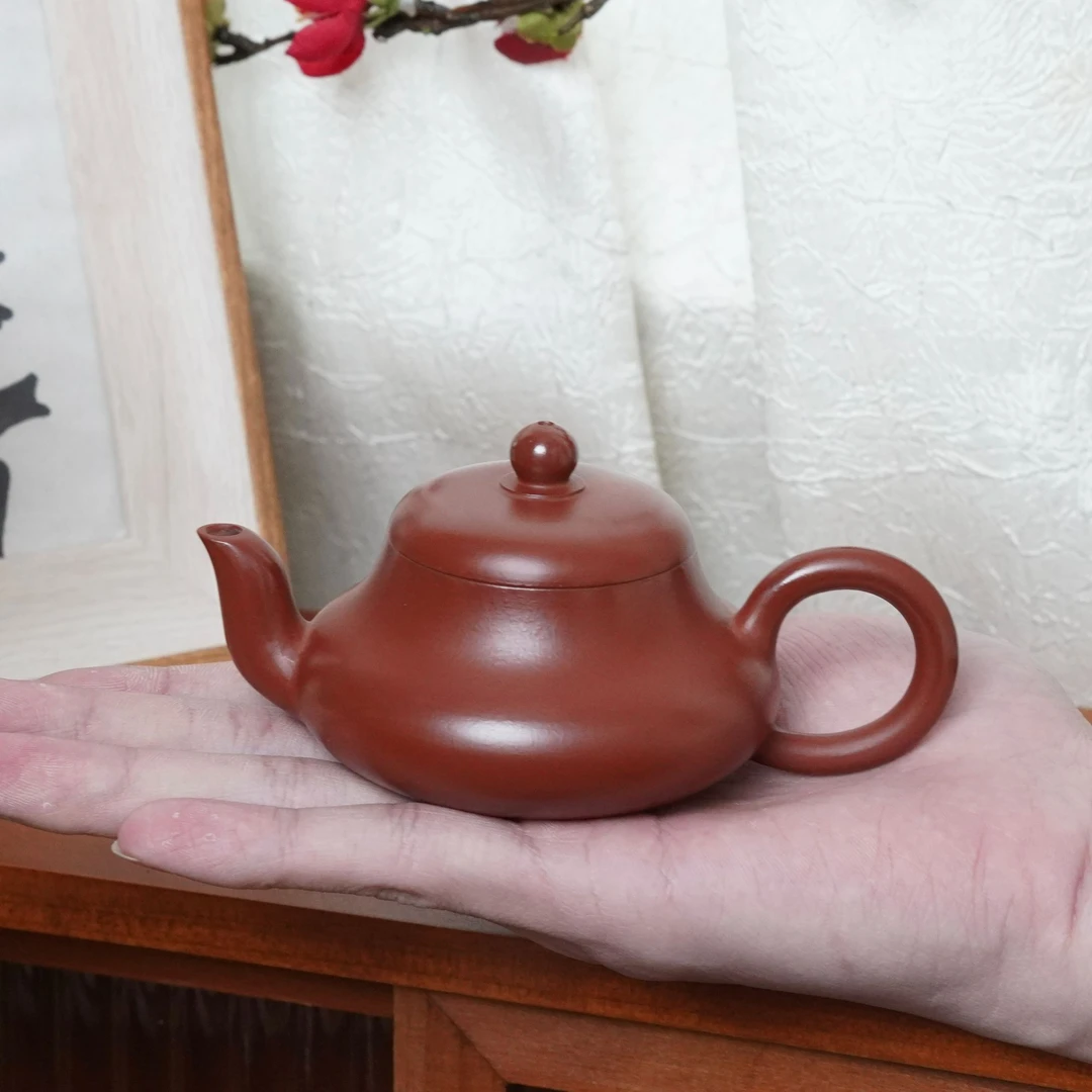 潮州手拉壶大红袍君德壶纯手工原矿朱泥小品功夫茶壶家用全手工