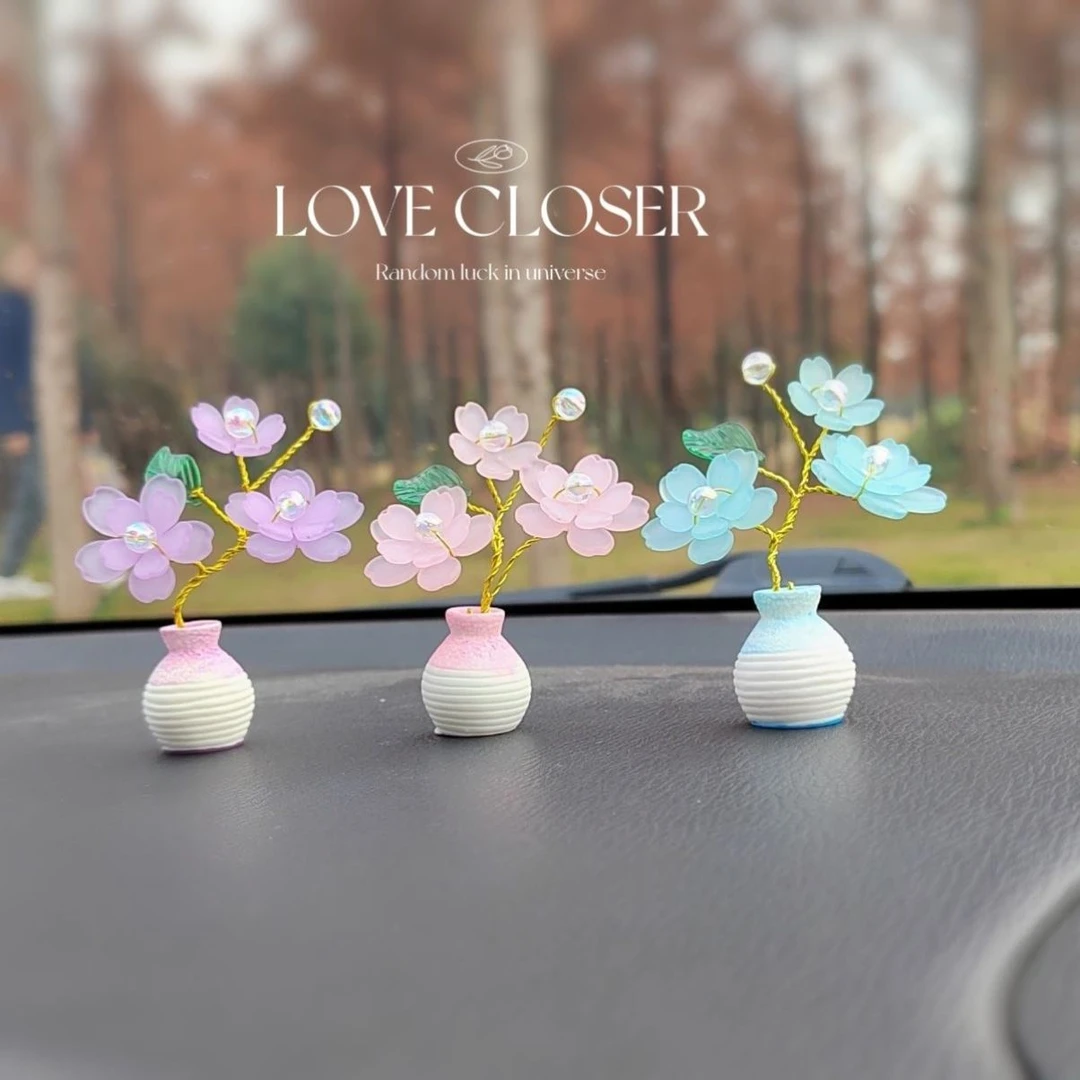 跨境迷你仿真创意花瓶工艺品摆件微景观摆件中控台汽车车内摆饰